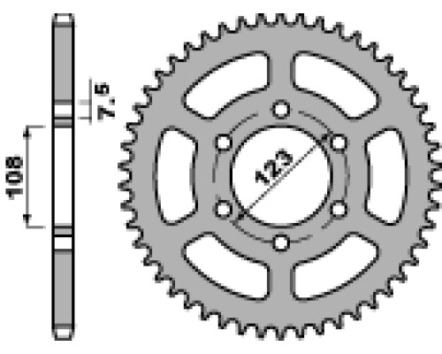 Задня зірочка pbr 707 50 c45 cagiva 50/80 (ланцюг 428) (jtr696.50)