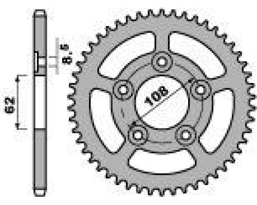 Задня зірочка pbr 714 43 c45 (ланцюг 520)