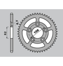 Задня зірочка pbr 714 48 aprilia 125 rs sport pro '93-'05, caiva mito sort pro '92-'03 (415 ланцюг)