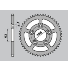 Задня зірочка pbr 714 49 aprilia 125 rs sport pro '93-'05, caiva mito sort pro '92-'03 (415 ланцюг)