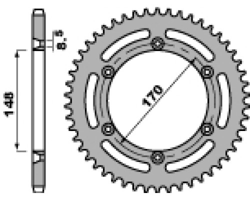 Pbr задня зірічка 804 48 suzuki dr 600 (85-89), dr 650 (90-95) (jtr828.48)* (ланцюг 520)