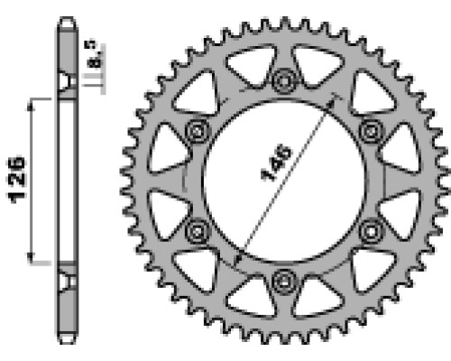 Pbr задня зірічка 808 41 c45 suzuki dr 350, drz 400sm (jtr808.41) (ланцюг 520)