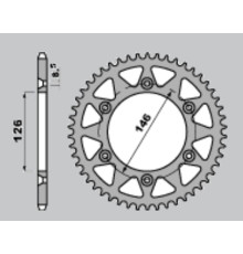 Задня зірочка pbr 808 46 c45 suzuki rm/rmz 78-17 (ланцюг.520) (jtr808.46)