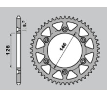 Задня зірочка pbr 808 46 c45 suzuki rm/rmz 78-17 (ланцюг.520) (jtr808.46)