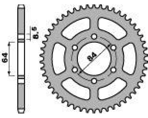 Pbr задня зірочка 809 57 f suzuki dr 125 se 94-00 (ланцюг 428) (jtr809.57)