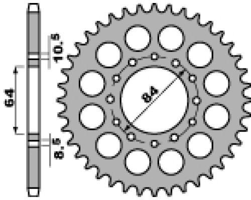 Pbr задня зірочка 811 40 c45 suzuki ltz 400 03-08 (jtr1826.40) (ksf400) (ланцюг 520)