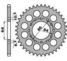 Pbr задня зірочка 814 44 c45 suzuki gsx 400 e 81-83 (ланцюг 530)