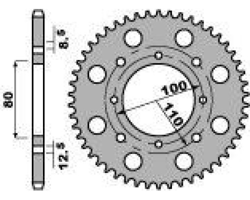 Pbr задня зірочка 819 46 c45 suzuki gsx 250 80-83 (ланцюг 520)
