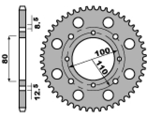 Pbr задня зірічка 819 46 f suzuki gsx 250 (80-83) (ланцюг 520)