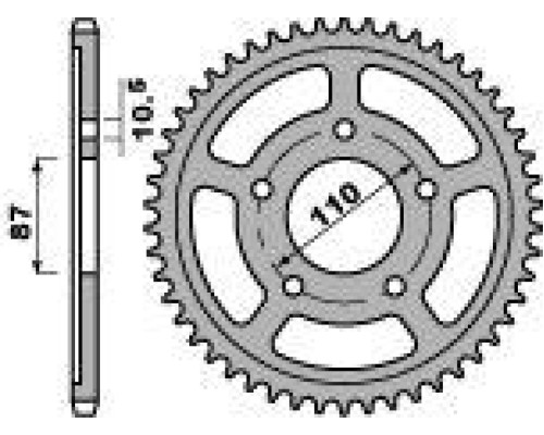 Pbr задня зірочка 828 45 c45 suzuki sv 650s (99-13) (jtr807.45) (ланцюг 525)