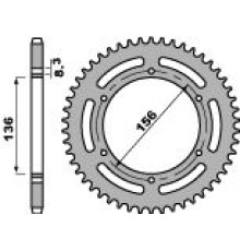 Задня зірочка pbr 830 45 c45 husqvarna te 410 '01-02, te 610 '01-04, sm 610 '98-04 (ланцюг 520)