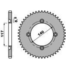 Pbr задня зірочка 831 48 c45 yamaha yz 80 86-92 (jtr831.48) (ланцюг 428)
