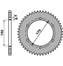Pbr задня зірочка 844 55 f yamaha dt 125r 88-92 (jtr1843.55) (ланцюг 428) (jtr839.55)
