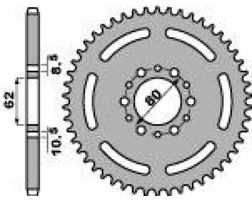 Pbr задня зірочка 845 46 f yamaha sr250 91-00 (jtr845.46) (ланцюг 520)