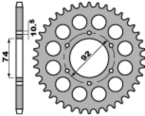 Pbr задня зірочка 852 45 c45 yamaha zj550 81-85 (ланцюг 530) (jtr856.45)