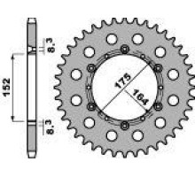 Pbr задня зірочка 856 47 c45 yamaha tt 600e 96-00, ttr 600 (jtr853.47) (ланцюг 520) (jtr853.47)
