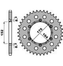 Pbr задня зірочка 856 51 c45 yamaha yz/tt600/yzf 400 98 (ланцюг 520) (jtr853.51)