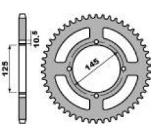 Задня зірочка pbr 857 40 c45 yamaha xt 600 '85-94, xt 600z  87-89 (див. також 4588 40) (ланцюг 520) (jtr857.40)