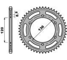 Pbr задня зірочка 864 44 c45 yamaha xj 600 84-90 (jtr862.44) (ланцюг 530)