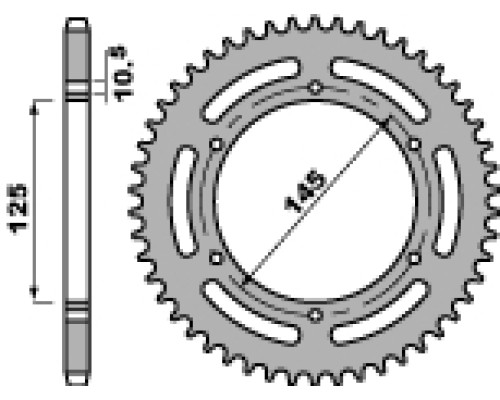 Pbr задня зірочка 866 48 c45 yamaha xj 600 diversion 92-05 (ланцюг 520) (jtr855.48)