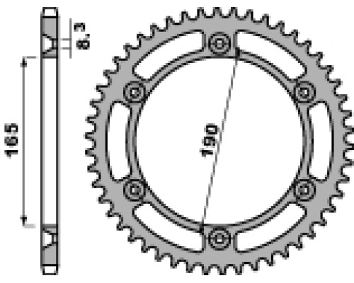 Pbr задня зірочка 896 50 c45 ktm до 1990 (ланцюг 520) (jtr896.50)