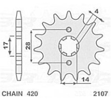 Передня зірочка 2107 11 aprilia rx 50 '09-'10 derbi senda/gpr/drd 50 '00-'11 (jtf1127.11) (ланцюг 420)