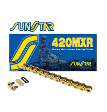 Ланцюг приводний sunstar 420mxr-130g (420nz3) motocross до 150 cc (золотий колір) (22.2kn) відкрито + посилання