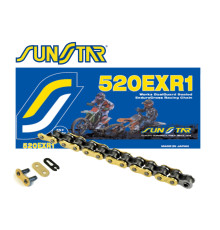 Ланцюг приводу sunstar 520exr1-110g enduro до 450 cc (dg ring) золотий колір (520vt2) відкритий + зажим (520exr1110g)
