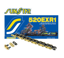 Ланцюг приводу sunstar 520exr1-110g enduro до 450 cc (dg ring) золотий колір (520vt2) відкритий + зажим (520exr1110g)