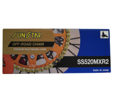Ланцюг приводу sunstar 520mxr2-116g motocross до 500 cc, золотий колір (38.4kn) (520ert3) відкрита + зажим - заміняє ss520mxr1-116g