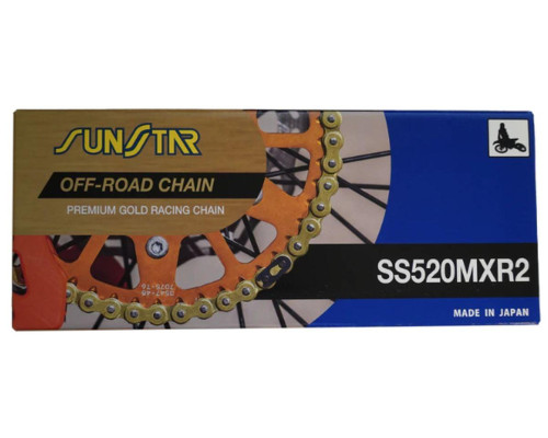 Ланцюг приводу sunstar 520mxr2-116g motocross до 500 cc, золотий колір (38.4kn) (520ert3) відкрита + зажим - заміняє ss520mxr1-116g