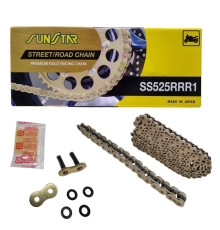Ланцюг приводу sunstar 525rrr1-118g (525zvmxg) до 1100 cc (xw ring) золотого кольору (525rrr1118g) - заміняє ss525rtg1-118g