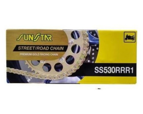 Ланцюг приводу sunstar 530rrr1-114g (50zvmx) до 1400 cc (xw ring) (48.00kn) золотий колір - заміняє ss530rtg1-114g