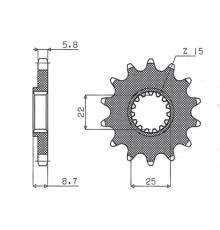 Sunstar передня зірочка 1248 12 ktm sx/exc '91-'25 (jtf1901.12) (ланцюг 520) (124812jt)