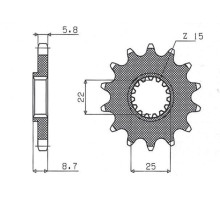 Sunstar передня зірочка 1248 12 ktm sx/exc '91-'25 (jtf1901.12) (ланцюг 520) (124812jt)