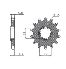 Зірочка передня sunstar 1252 15 ktm lc4 400/600/620/640/690 (jtf1902.15) (ланцюг 520) (125215jt)