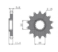 Зірочка передня sunstar 1252 15 ktm lc4 400/600/620/640/690 (jtf1902.15) (ланцюг 520) (125215jt)