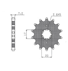 Зірочка передня sunstar 2037 15 honda cbr 125 '04-'17, xlr 125 '98-'01, cb 125f '15-'16 (jtf1264.15) (ланцюг 428) (203715jt)