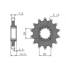 Зірочка передня sunstar 2047 17 honda vfr 750 (rc45) '94-00 (jtf1332.17) (ланцюг 525) (204717jt)
