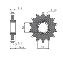 Зірочка передня sunstar 2047 17 honda vfr 750 (rc45) '94-00 (jtf1332.17) (ланцюг 525) (204717jt)