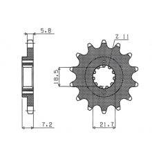 Зірочка передня sunstar 2067 14 honda crf 250l '13-'15 (jtf1321.14) (ланцюг 520) (206714jt)
