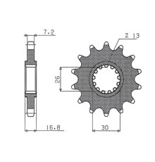 Зірочка передня sunstar 2068 16 honda cbr 600f '99-'14, cbr 600rr '03-'16, cbf 600 (jtf1370.16) (ланцюг 525) (206816jt)