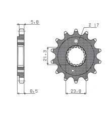 Зірочка передня sunstar 2071 15 honda xr 400 '96-'05, trx 400 (jtf1322.15) (ланцюг 520) (207115jt)