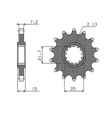 Зірочка передня sunstar 2082 14 kawasaki zx 6r '95-'97 (jtf1182.15) (208214jt)