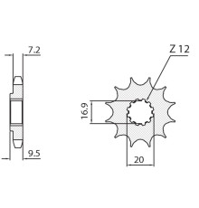 Зірочка передня sunstar 2084 13 ktm sx 85 '04-'18 (jtf1907.13) (ланцюг 428) (208413jt)