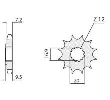Зірочка передня sunstar 2084 13 ktm sx 85 '04-'18 (jtf1907.13) (ланцюг 428) (208413jt)