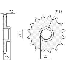 Зірочка передня sunstar 2093 15 kawasaki zx6r '98-'02 (jtf1535.15) (ланцюг 525) (209315jt)