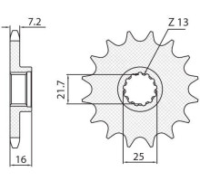 Зірочка передня sunstar 2093 15 kawasaki zx6r '98-'02 (jtf1535.15) (ланцюг 525) (209315jt)