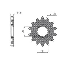 Зірочка передня sunstar 2103 14 yamaha yzf 250 '01-'25 (jtf1590.14) (ланцюг 520) (210314jt)