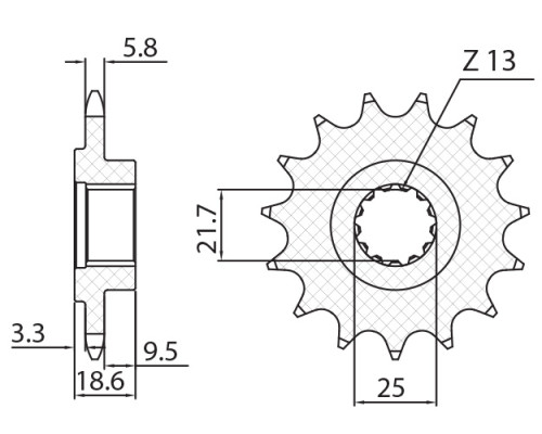 Зірочка передня sunstar 2119 15 kawasaki z 750 '04-'12, z 800 '13-'16 (jtf1538.15) (ланцюг 520) (211915jt)